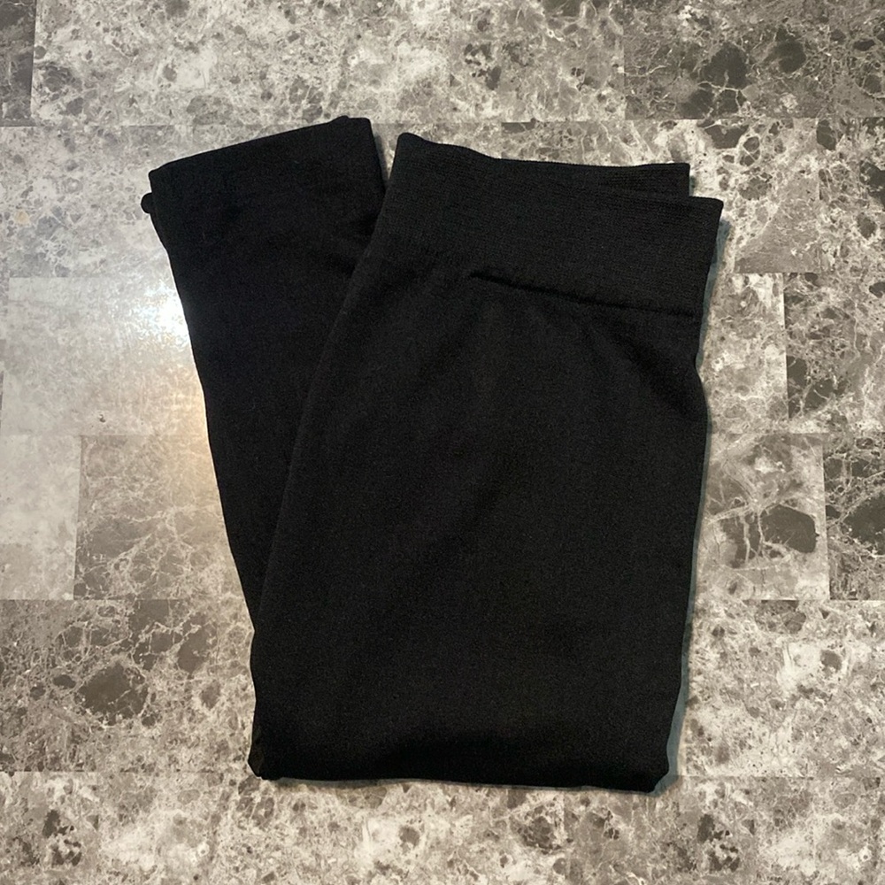 Moral Fiber Black Criss-Cross Detailing Leggings - Size Large / Extra Large